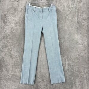 Ann Taylor Womens 2 The Straight Leg Trouser Office Career Pockets Preppy Blue